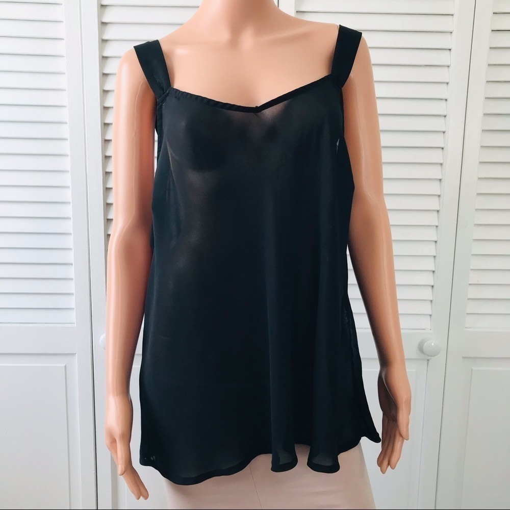 2/$25 LANE BRYANT Black Sheer Tank Top Size 18/20W